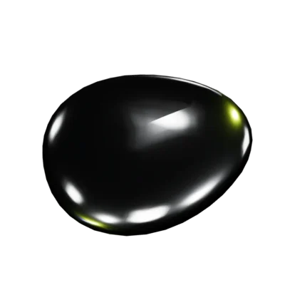 Abstract 3D chrome shape accent graphic
